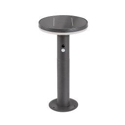 Rabalux Antracitové záhradné solárne LED svietidlo s pohybovým čidlom Alaska 10W IP44 38cm 77018