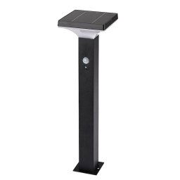 Rabalux Čierne záhradné solárne LED svietidlo s pohybovým čidlom Geleen 4W IP44 50cm 77045