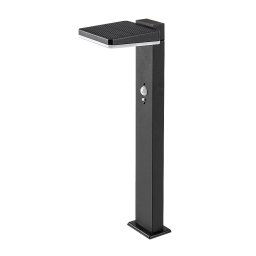 Rabalux Čierne záhradné solárne LED svietidlo s pohybovým čidlom Lasset 4,4W IP54 50cm 77079