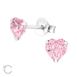 Olivie Strieborné náušnice SRDCE ROSE light 3204