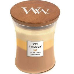 WoodWick Golden Treats, Vonná Sviečka 275g