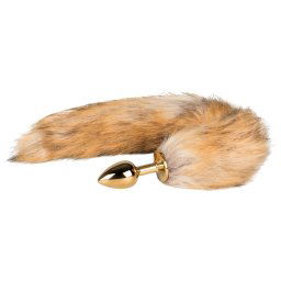 Easytoys Fox NO1 - kovov anlny plug s lm chvostom (zlat-erven)