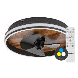 Rabalux Čierne stropné LED svietidlo s ventilátorom Faustine 470mm 30W CCT s DO 71016