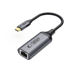 Tech-Protect Ultraboost adaptér USB-C / RJ45, čierny