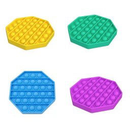 Antistresová senzorická hračka Push Pop Bubble osemuholnik Modrá