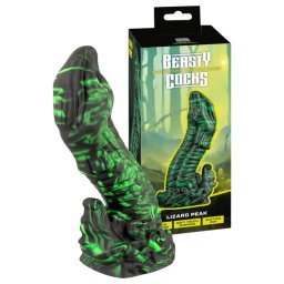 Beasty Cocks Lizard Peak - realistick dild v tvare jatera - zeleno-ierny