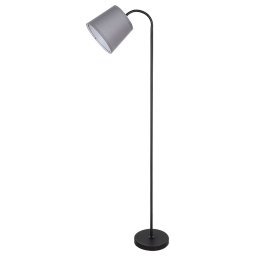 Rabalux Čierna stojacia lampa Godric so šedým tienidlom pre žiarovku E27 6639