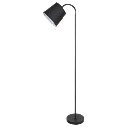 Rabalux Čierna stojacia lampa Godric s čiernym tienidlom pre žiarovku E27 6640