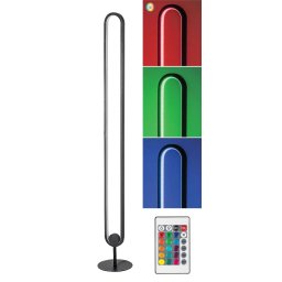 Rabalux Čierna stojaca LED RGB lampa Barto 19W s DO 74051