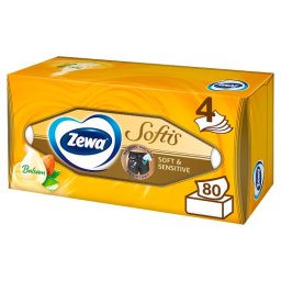 Zewa Softis Soft & Sensitive papierové vreckovky 4vrstvové 80ks