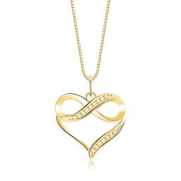 Olivie Strieborný náhrdelník SRDCE & NEKONEČNO GOLD 8972