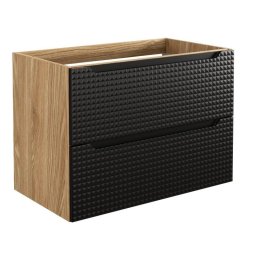 Skrinka pod umývadlo, 80cm, dub olejovaný, čierna, LUXOR BLACK 82-80-2S