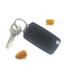 Spionazne sluchadlo do ucha (set) - Mini neviditelne sluchadlá s GSM kľúčenkou s podporou SIM