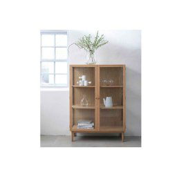 Furniria Dizajnová vitrína Dallan 140 cm prírodný dub