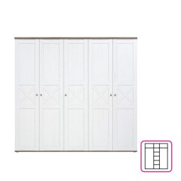 Kondela Skriňa, 242cm, kombinovaná, borovica canyon, dub sonoma trufel, TEINA SZF5D