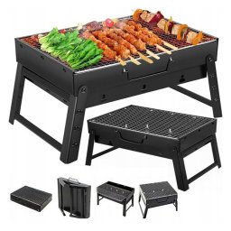 Turistický prenosný skladací gril 35x23x27 cm + DARČEK Teflónová podložka na grilovanie 2 ks