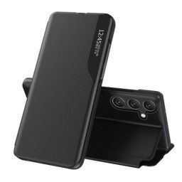 MG Eco Leather View knižkové puzdro na Samsung Galaxy S25 Plus, čierne