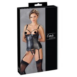Cottelli Bondage - leskl push-up top s putami (ierny) - XL