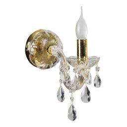 Candellux Zlaté krištáľové nástenné svietidlo Maria Teresa pre žiarovku E14 21-95742
