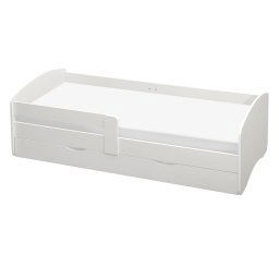 Kondela Posteľ s roštom a úložným priestorom 90x200, biela, COCOLINO