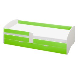Kondela Posteľ s roštom a úložným priestorom 90x200, biela/zelená, COCOLINO