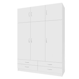 Kondela Šatníková skriňa, trojdverová, biela, GERI NEW