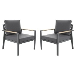 Hliníkové kreslá SIBIU DUO, 2 ks, grafit