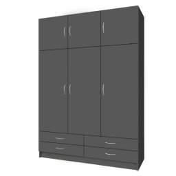 Kondela Skriňa, 135cm, kombinovaná, grafit, GERI NEW