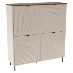 Kondela Regál, 123cm, kašmír, dub castello, EYCO 4D