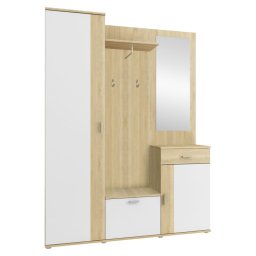 Kondela Predsieňová zostava, 144cm, dub sonoma, biela, AMALIA