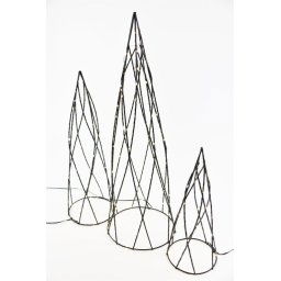 Sada kovových pyramíd, 154 LED diód, teplá biela