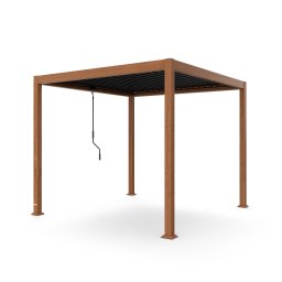 Blumfeldt LuminaHaven Pergola 3x3 Pozinkovaná oceľ Farba dreva