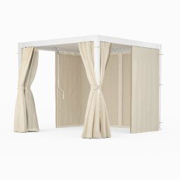 Blumfeldt LuminaHaven Pergola 3x3 so závesmi a moskytiérou