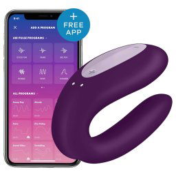 Satisfyer Double Joy - inteligentn, vodotesn pr vibrtor (fialov)