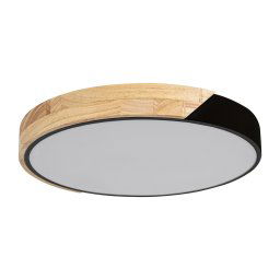 Rabalux Čierne stropné LED svietidlo Maple s dekórom dreva 415mm 24W R3528