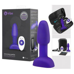 b-Vibe Rimming - rotan anl vibrtor s perlikami (fialov)