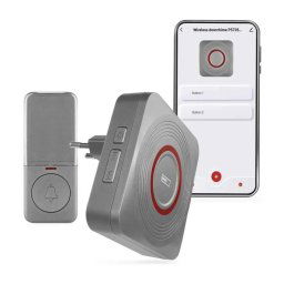 EMOS GoSmart Strieborný domový bezdrôtový zvonček do zásuvky s WiFi P5735SS