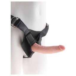 King Cock - pripnac dildo s postrojom - ierne 7 inch