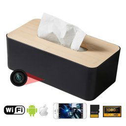 Kamera skrytá v držiaku na vreckovky s WiFi / P2P + FULL HD 1080P + detekcia pohybu