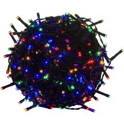 VOLTRONIC Vianočná reťaz 5 m, 50 LED, farebná, zelený kábel