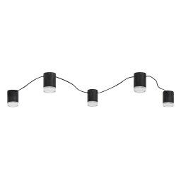 Rabalux Čierne krištáľové LED svietidlo Looplab pre žiarovku 5x G9 71295