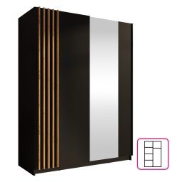 Kondela Skriňa, 2D-150, čierna/dub artisan, BAJADERO TYP 1