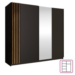 Kondela Skriňa, 2D-200, čierna/dub artisan, BAJADERO TYP 2