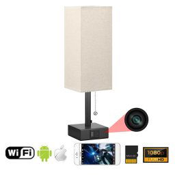 Nočná lampa s kamerou FULL HD + Wifi s P2P (Android / iOS) + 2 nabíjacie USB a USB-C porty