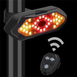 Zadne svetlo na bicykel so smerovkami bezdrotove s 32LED + zvukový efekt 120 dB