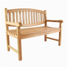 2 miestna lavica DIVERO, ošetrené teakové drevo, 120 cm