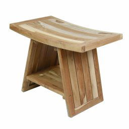 Stolička DIVERO, masívny neošetrený teak, 60 x 35 x 45 cm