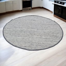 Gyapj kerek sznyeg Rustic 190x190 szrke sznyeg