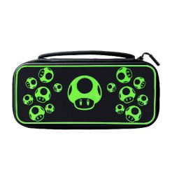 PDP 1-Up Mushroom Plus Glow Travel Case for Nintendo Switch, black 500-224-1UP