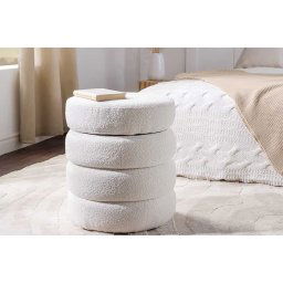 LuxD Dizajnová taburetka Faustino 49 cm biela